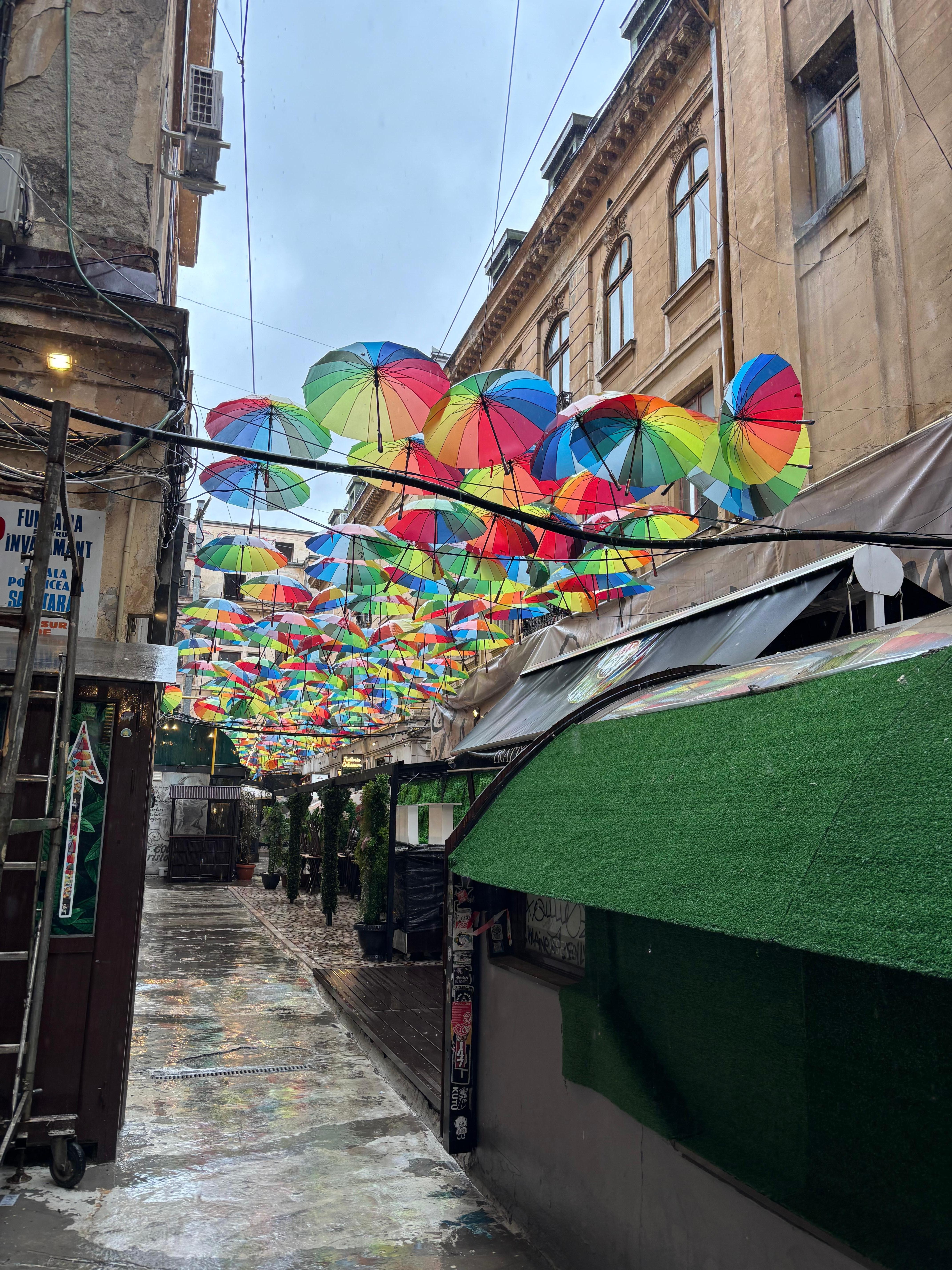 The Umbrella Street. A fun installment in the city that turned out not to sell any umbrellas when we were there on a rainy day … 🙃