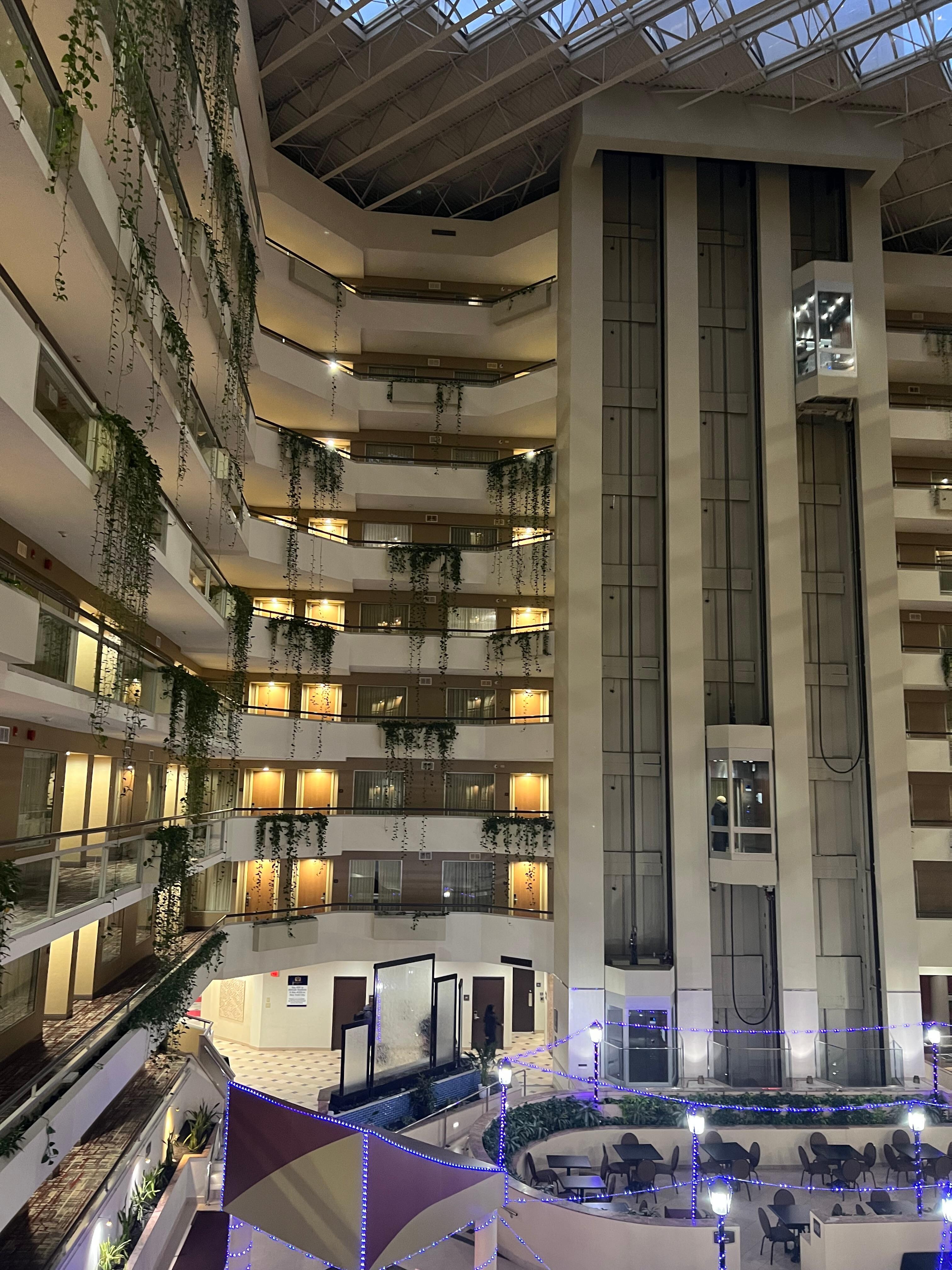 Inside the hotel. Btw, loved the fresh plants hanging down. Very real!!