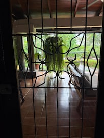 From inside looking out to the beautiful outdoor living area.