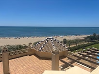 Views of the beach from the terrace