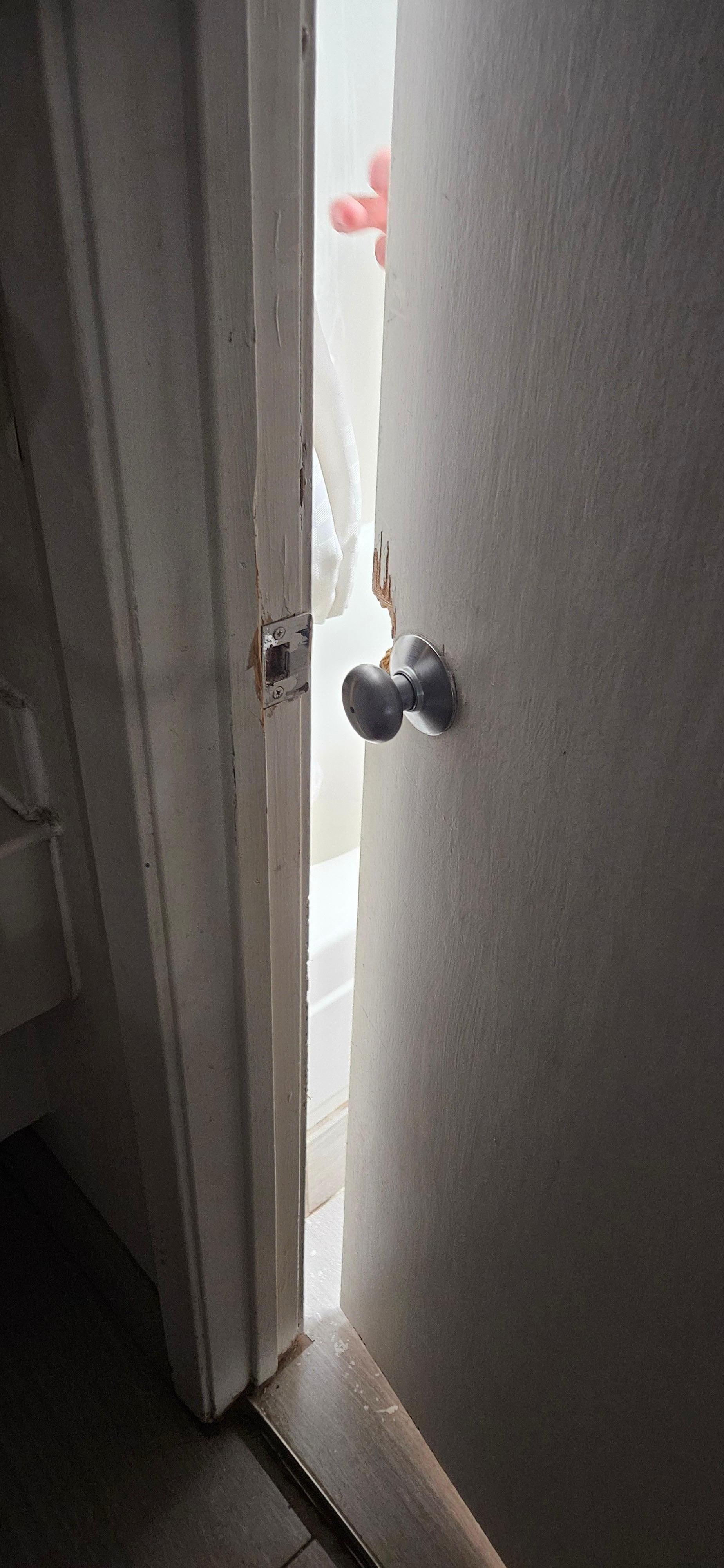 broken bathroom door
