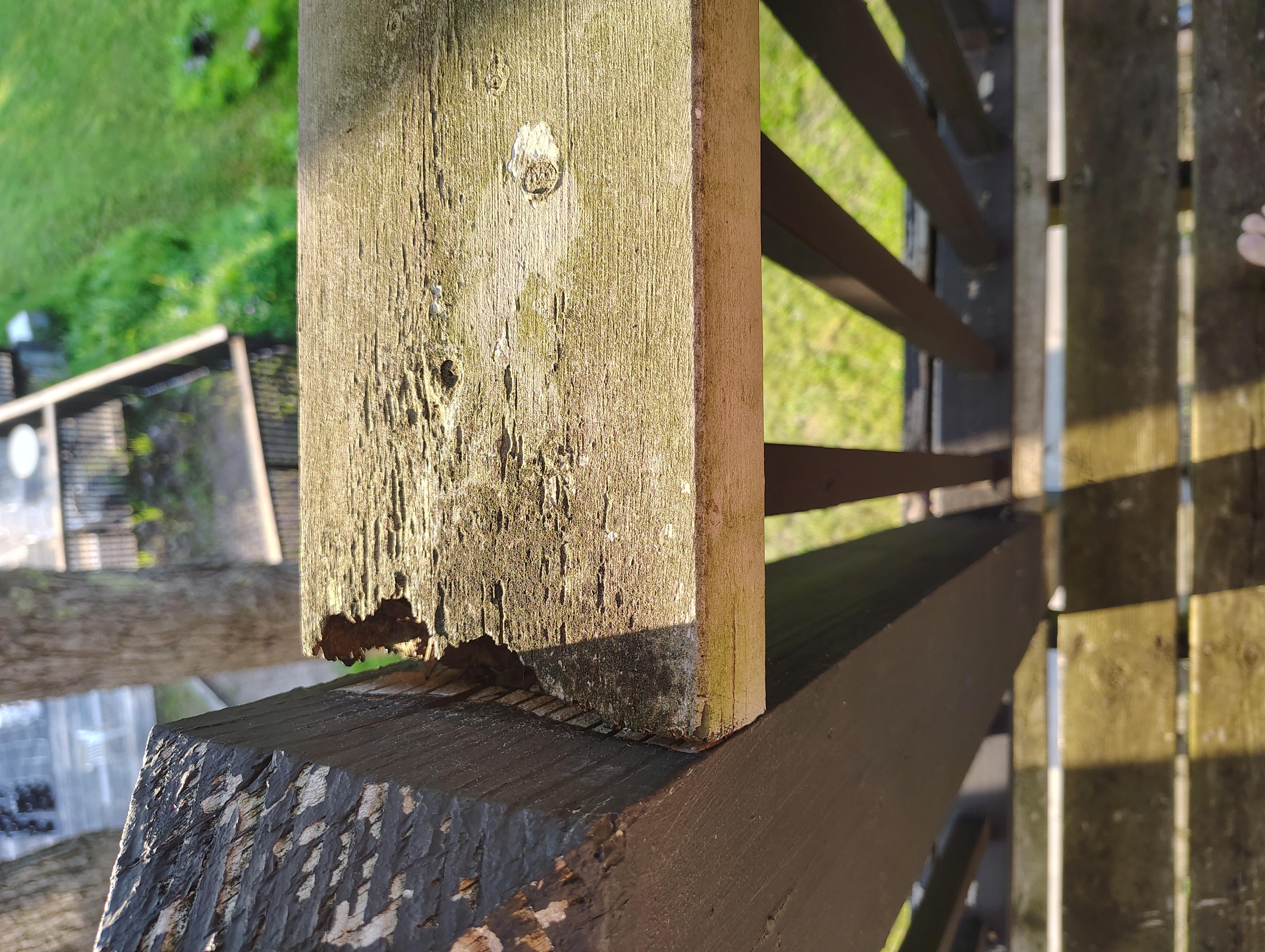 Railing from top floor balcony