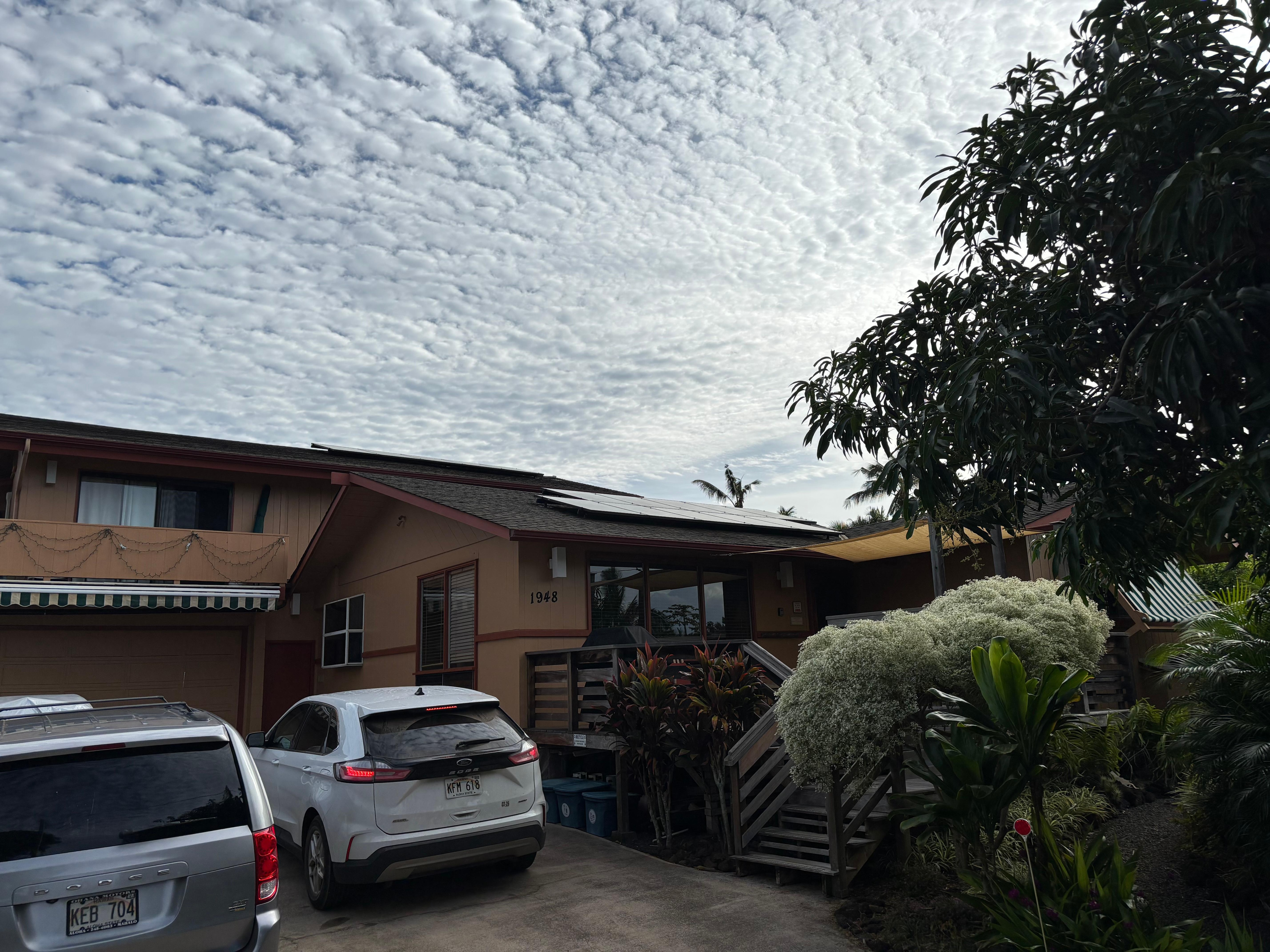 Outside front of house. 