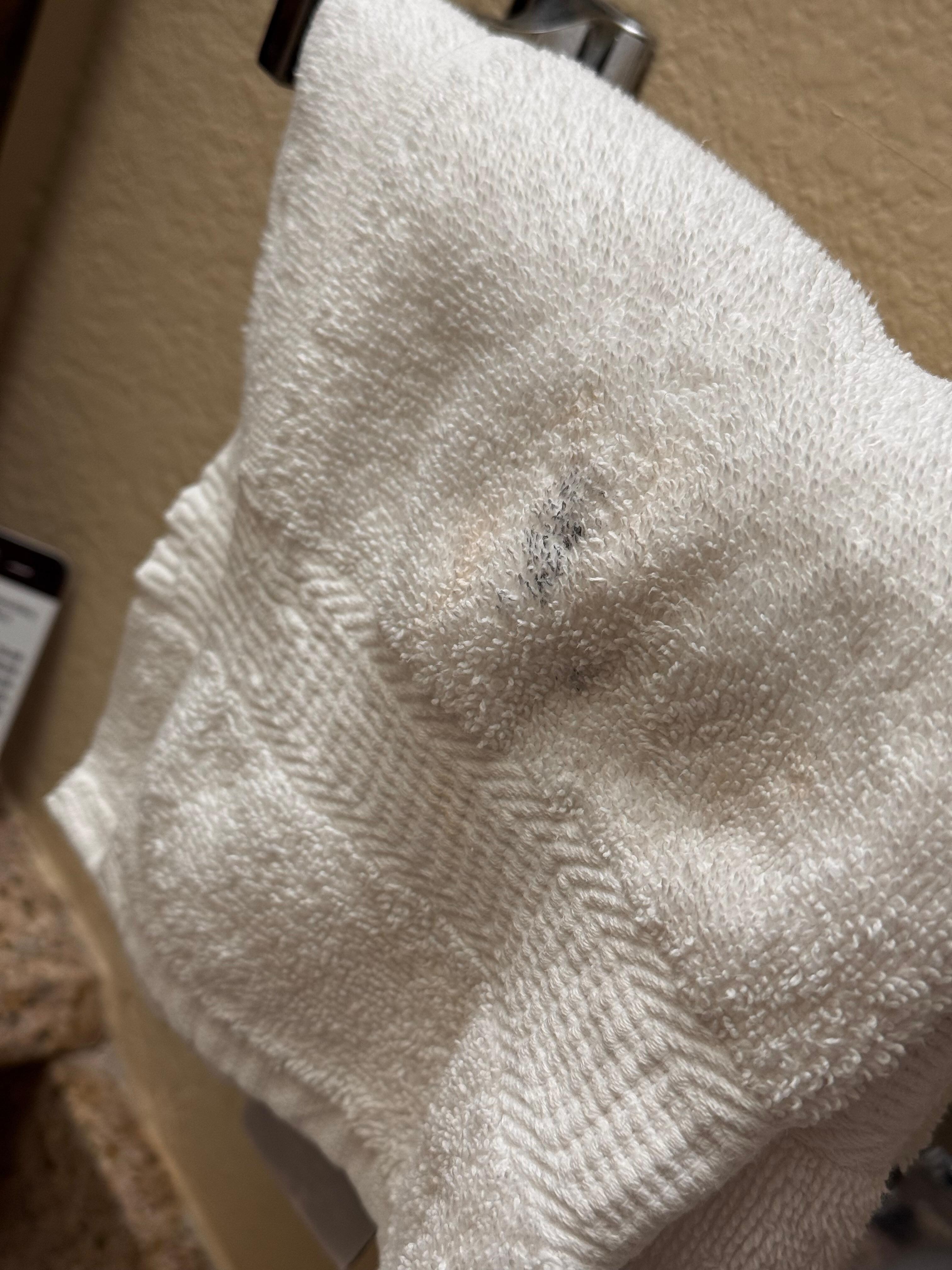 Unwashed towel with mascara