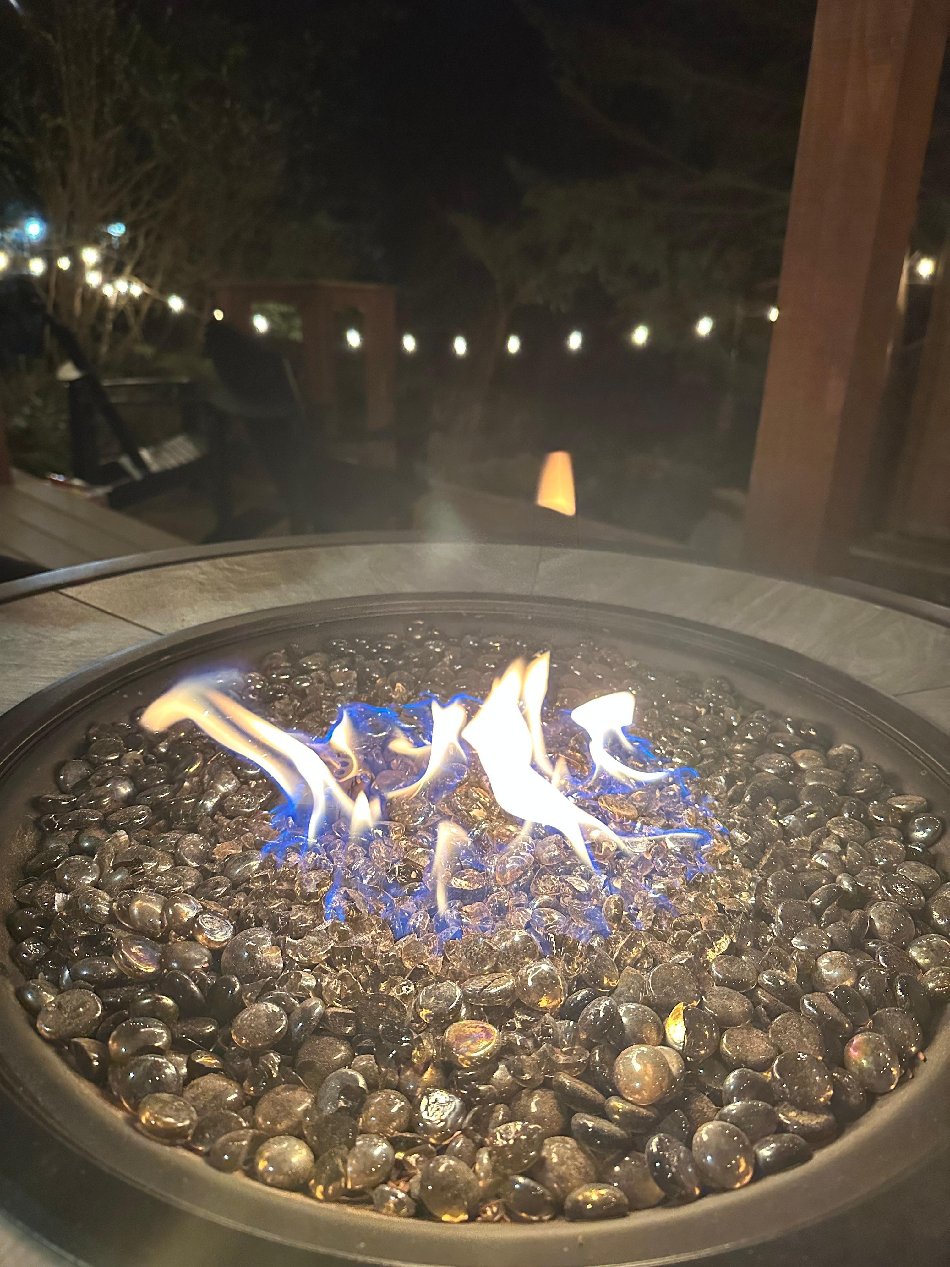 Warm fire pit.