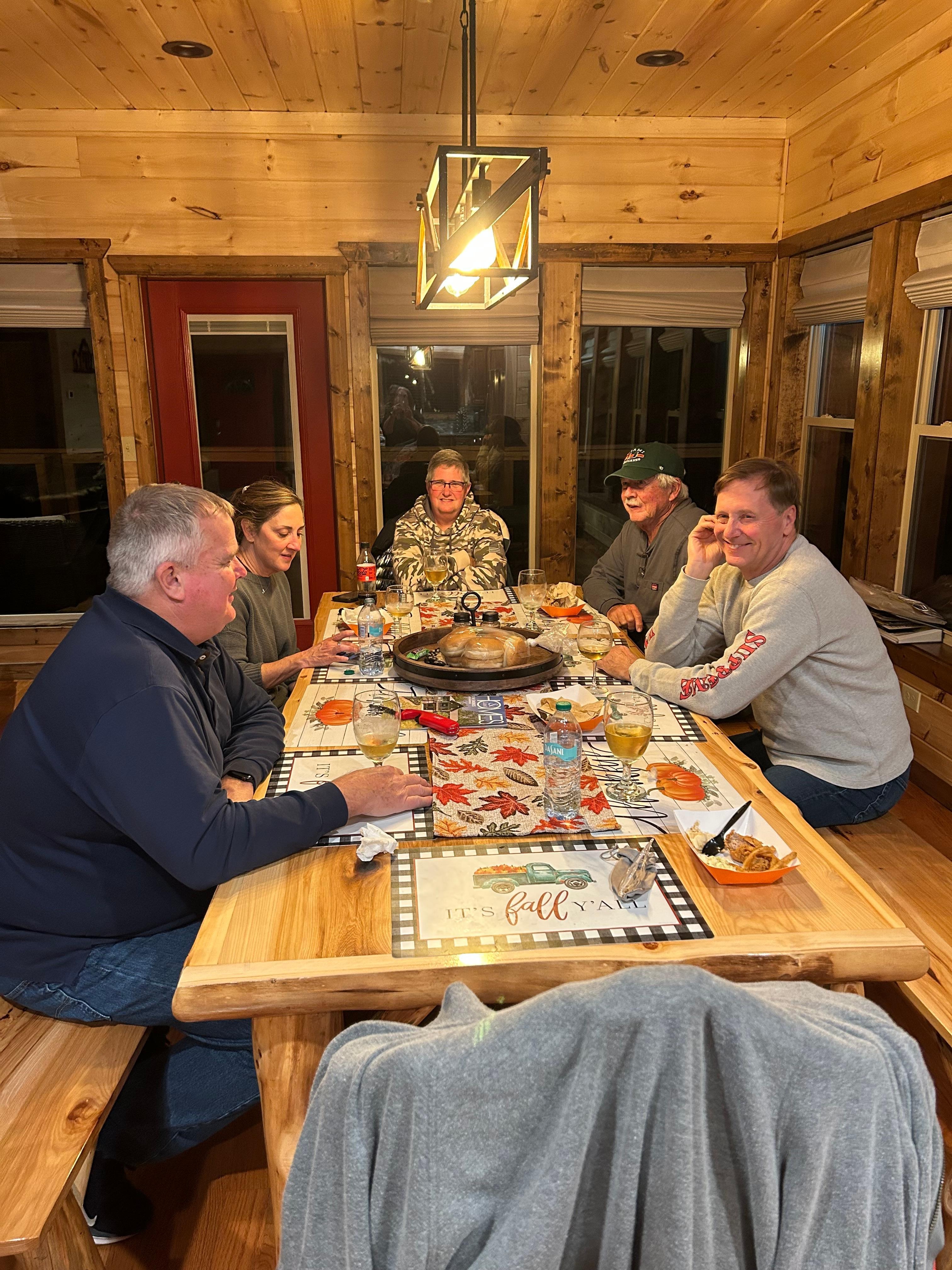 Large dining room table fit our large family for special dinners.