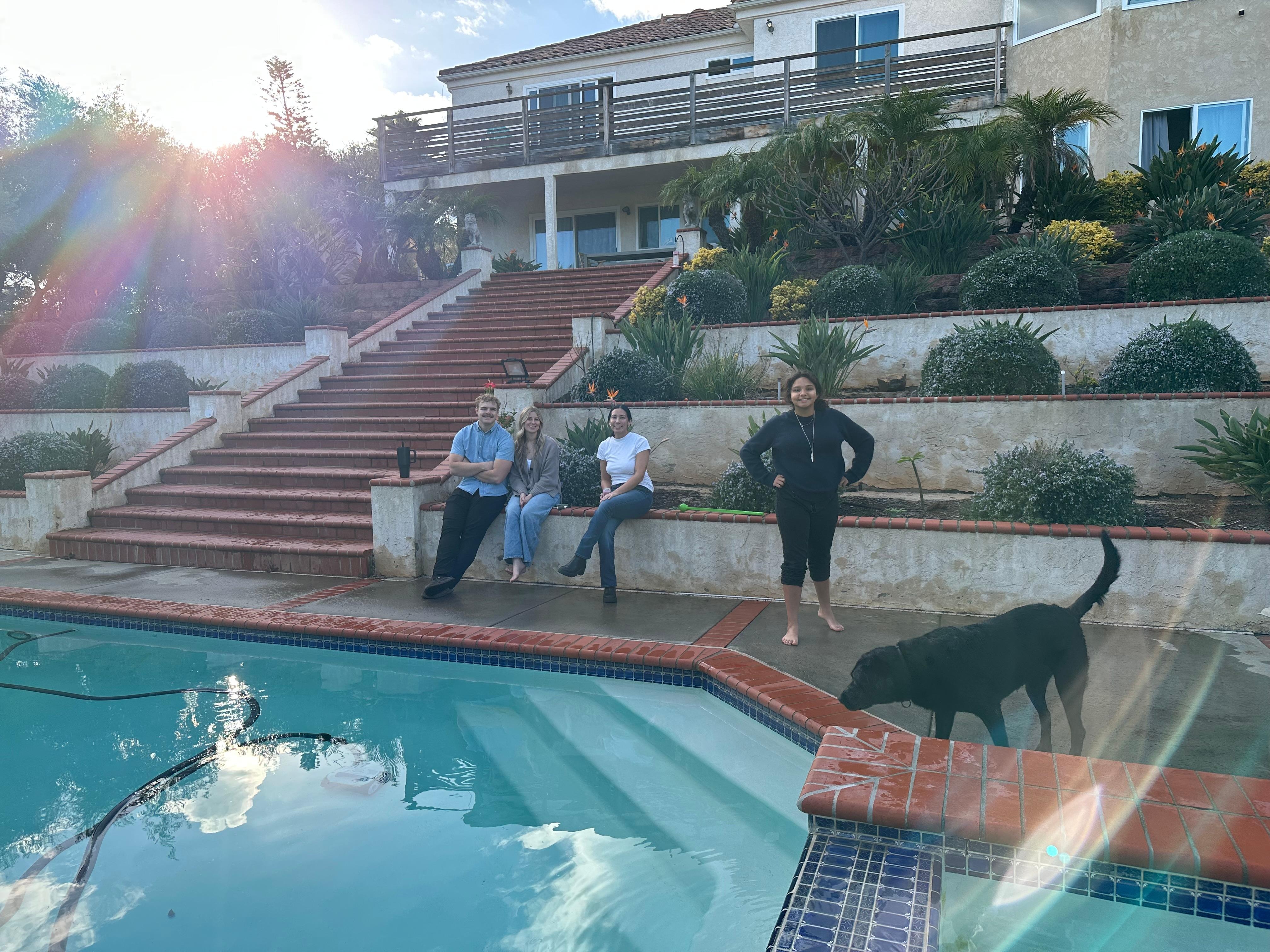 Rainy day pool party