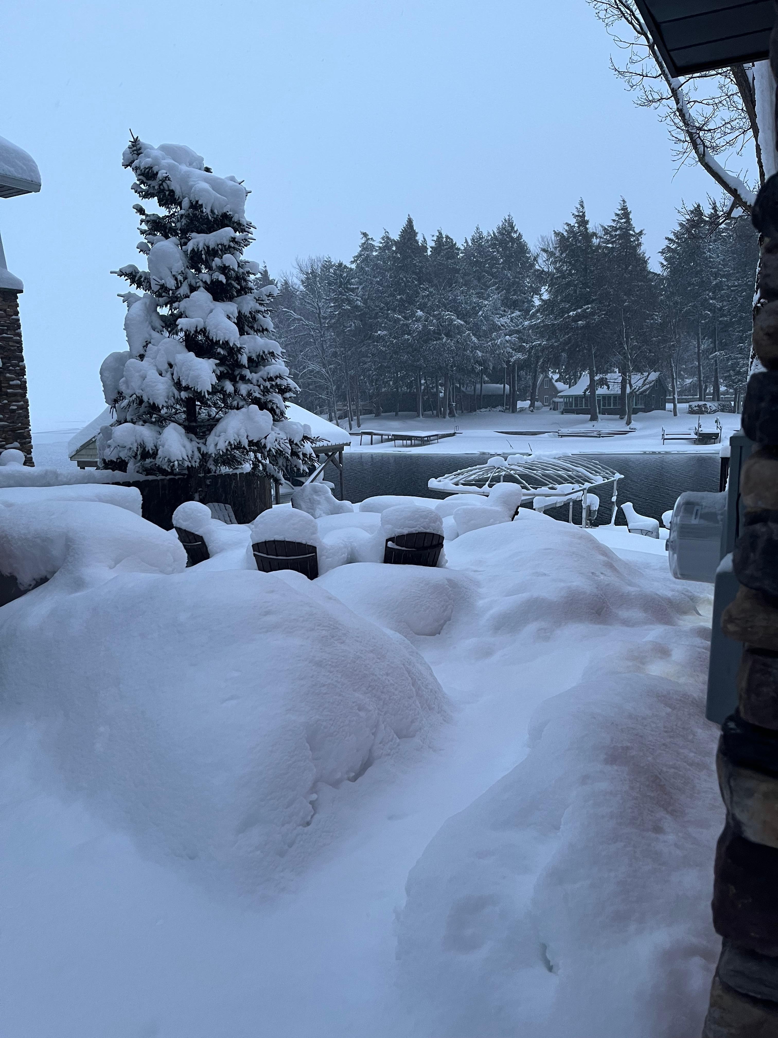 We arrived at the beginning of a snow storm. Woke up one morning and it was -18 degrees, but still happy to be there!!!  