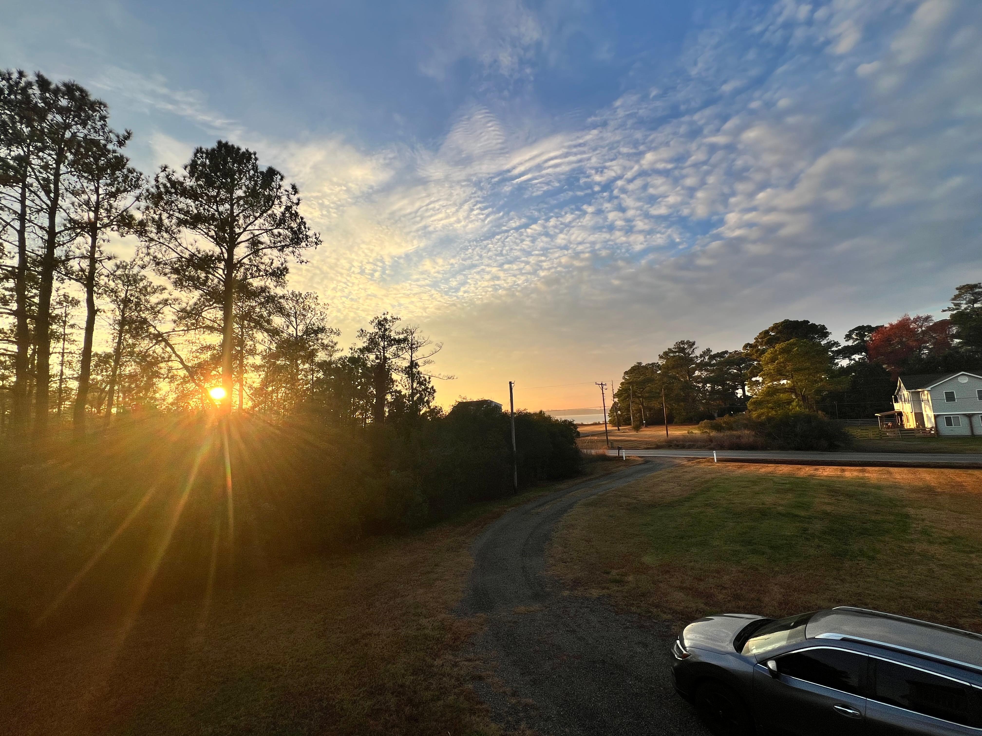 We caught a beautiful view from the upstairs porch on our first night. 
