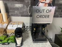 Sorry no coffee but feel free to spend three minutes making your own individual cup very slowly