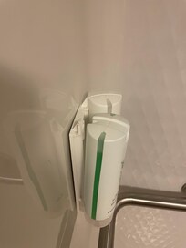 Borken soap dispenser