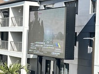 Large TV at main pool