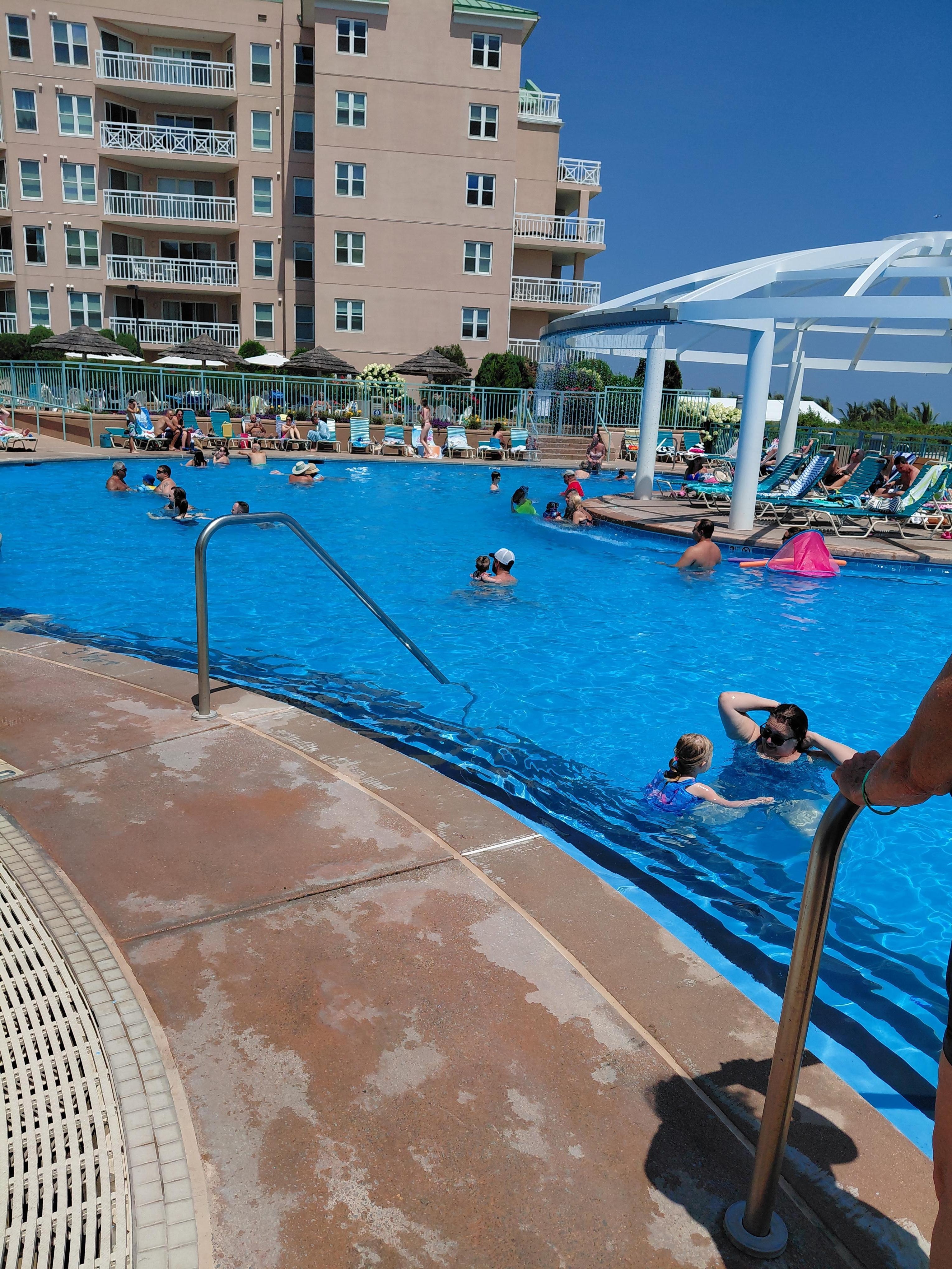 View of one of the beautiful pools with waterfall.