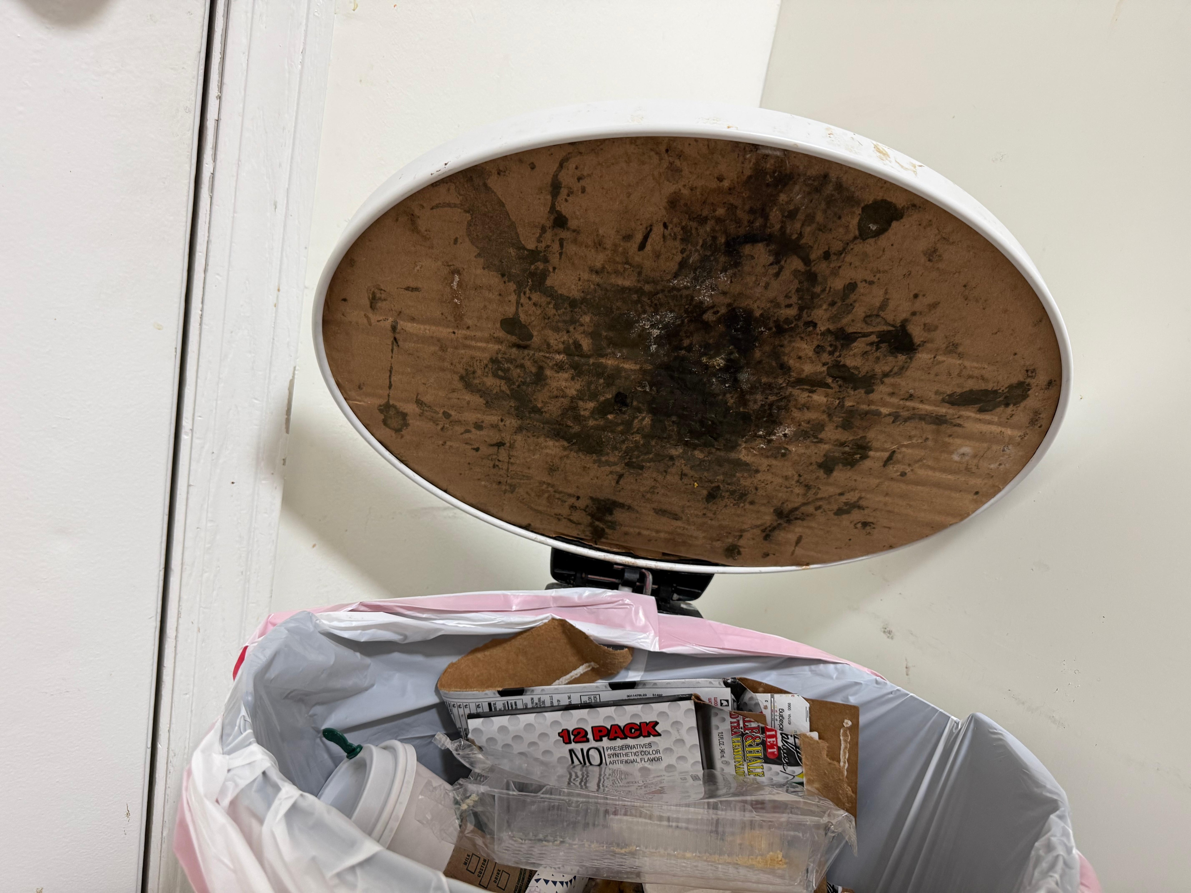 Inside of trash can
