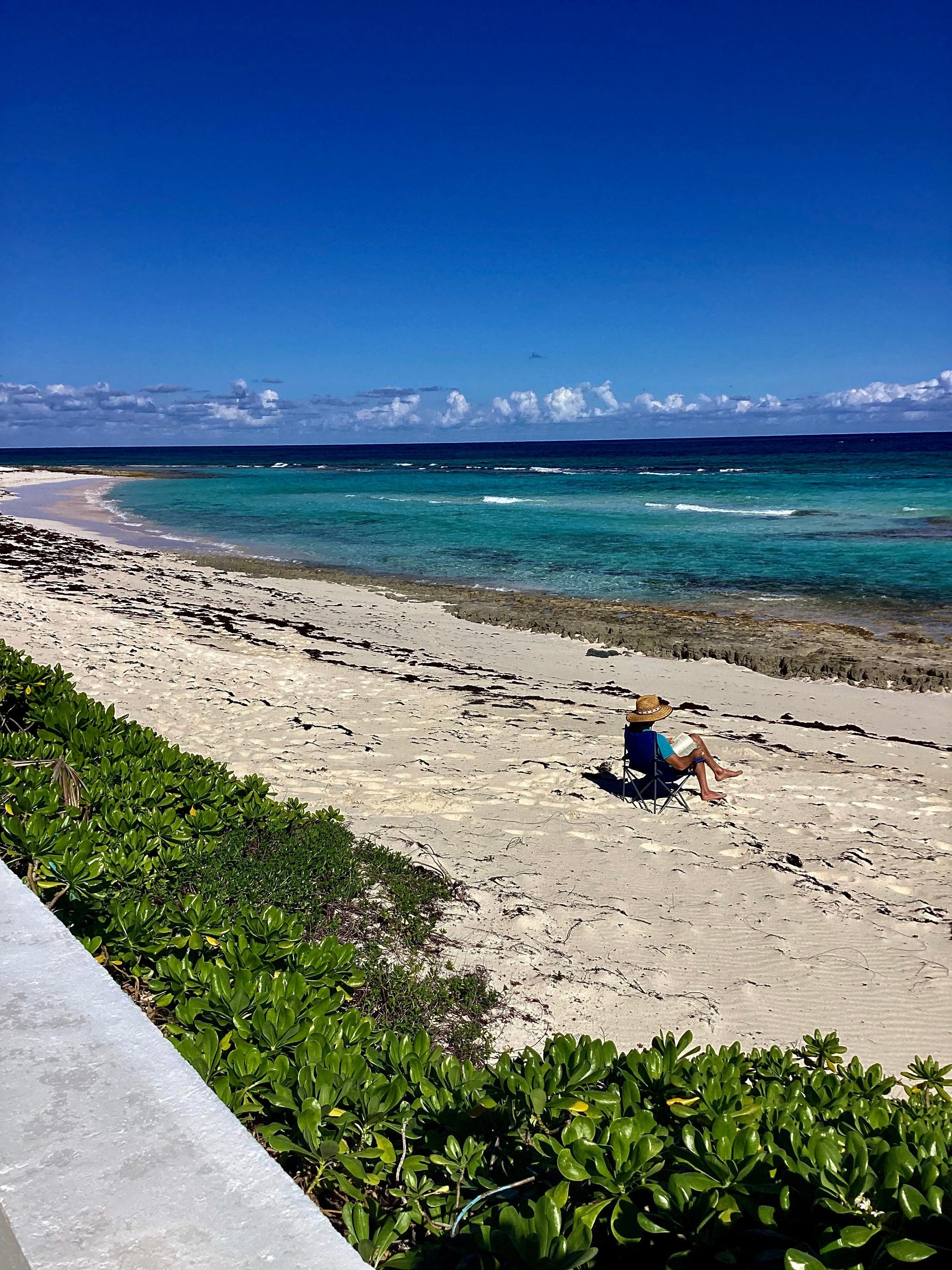 Chillin out reading at the secluded beach