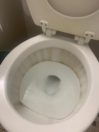 Condition of toilet upon arrival.