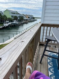 Relaxing on the deck.
