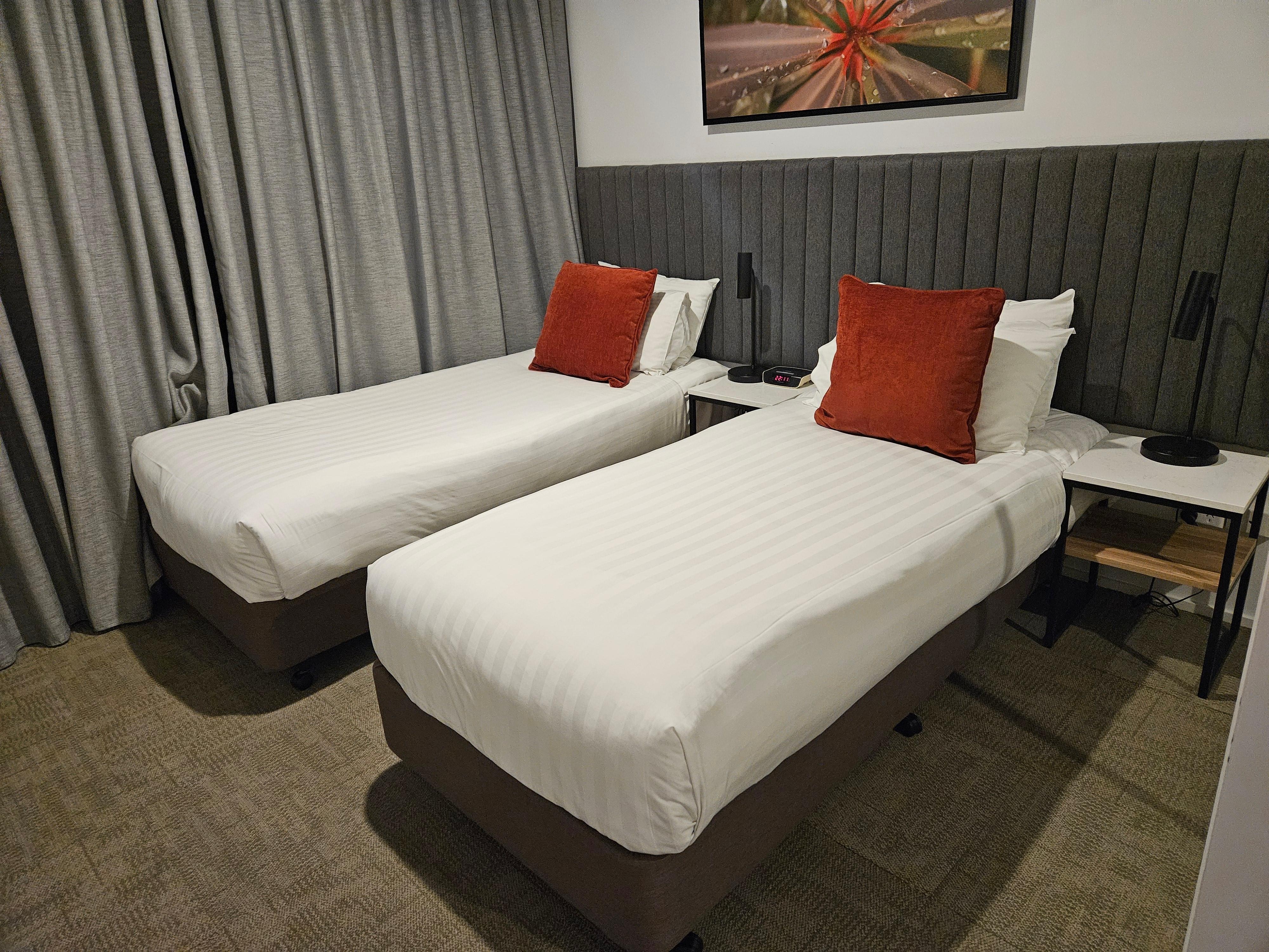 Can be king or 2 single, spacious even as singles