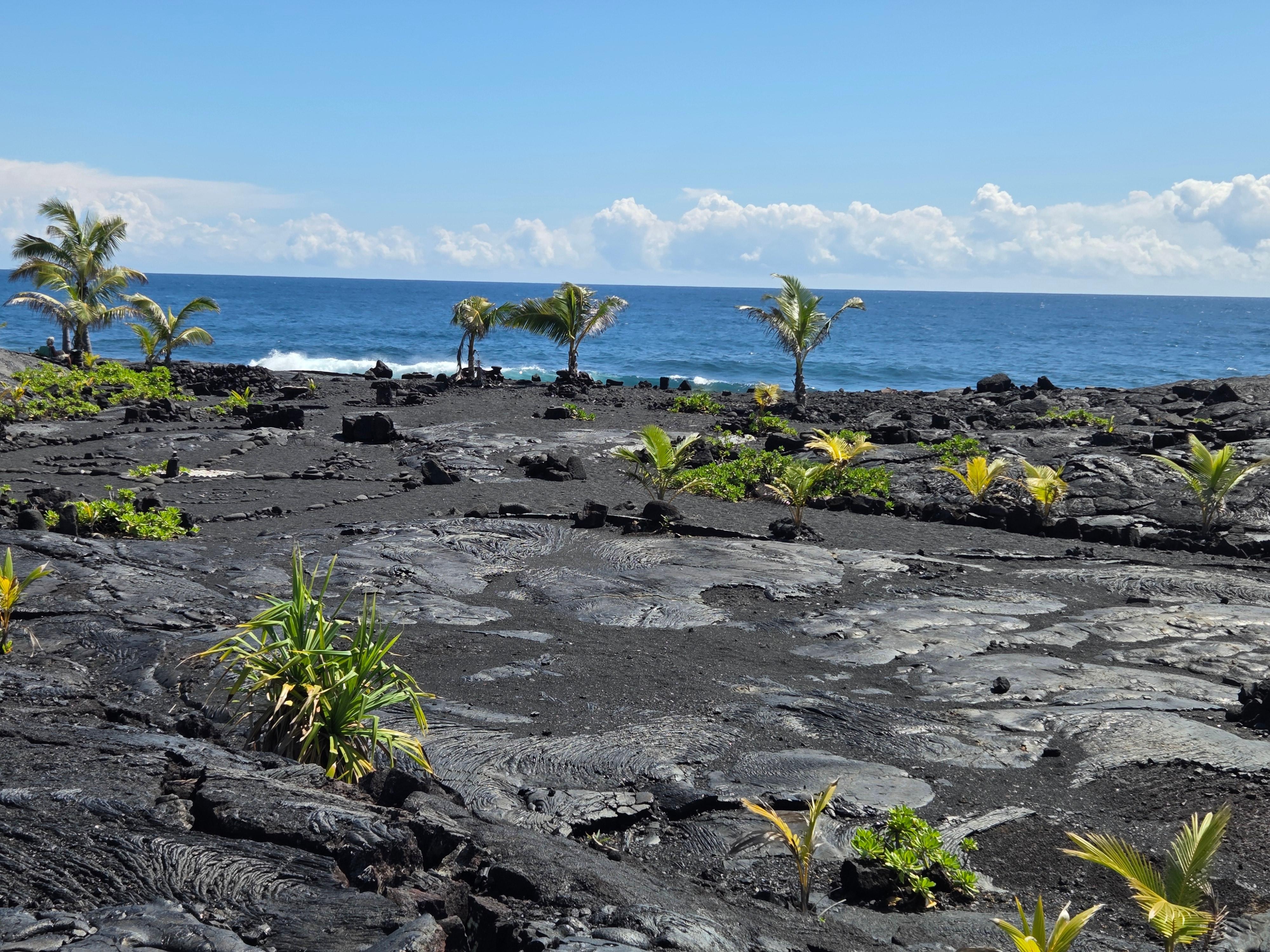 You can walk over rocks to ocean. 