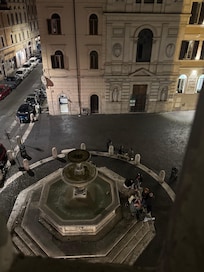 fountain area at night our our window