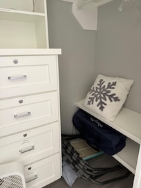Additional closet filled with clutter