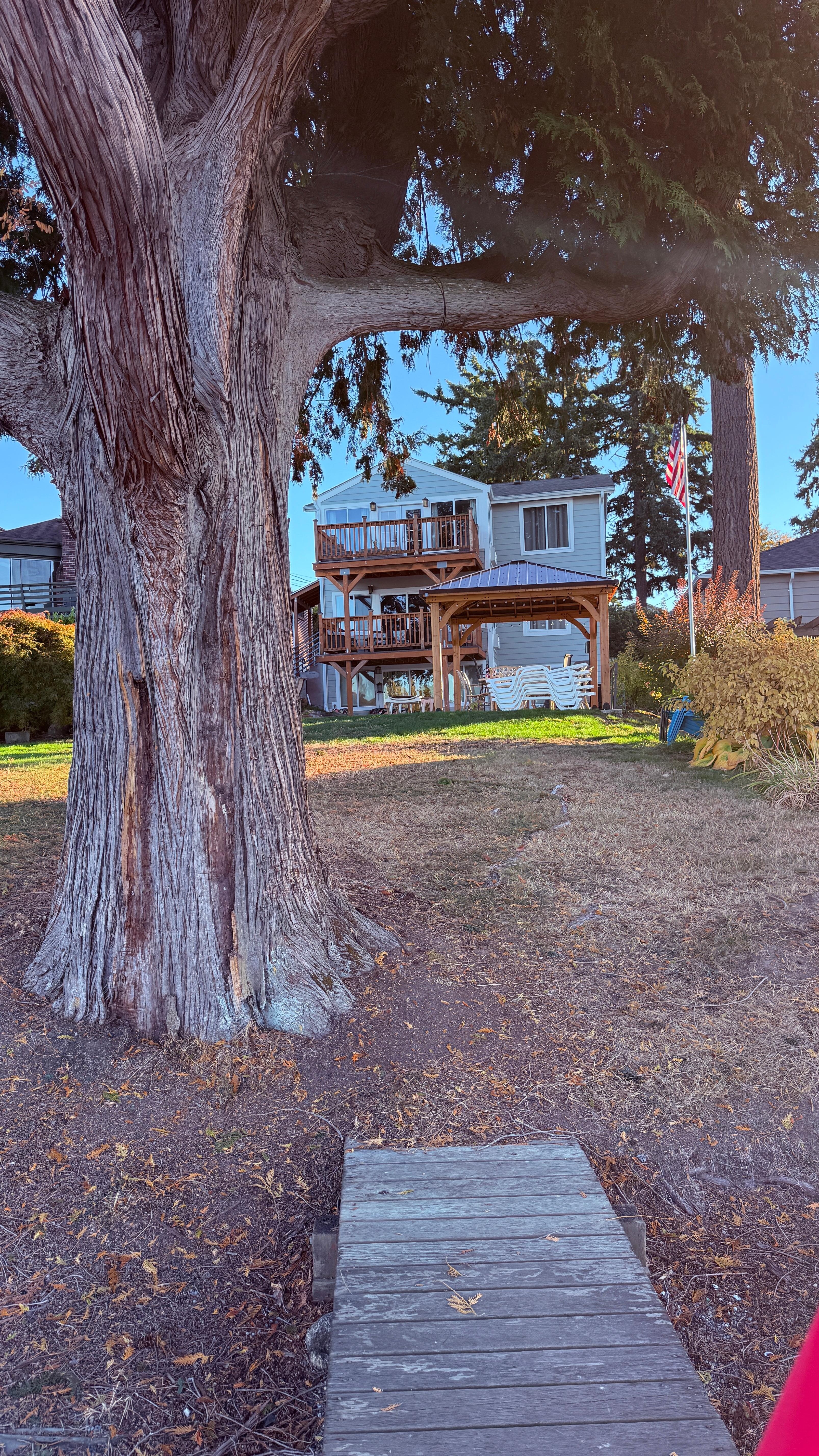 View of property from the lake, 21Oct2025. Apt. #3  at the bottom 