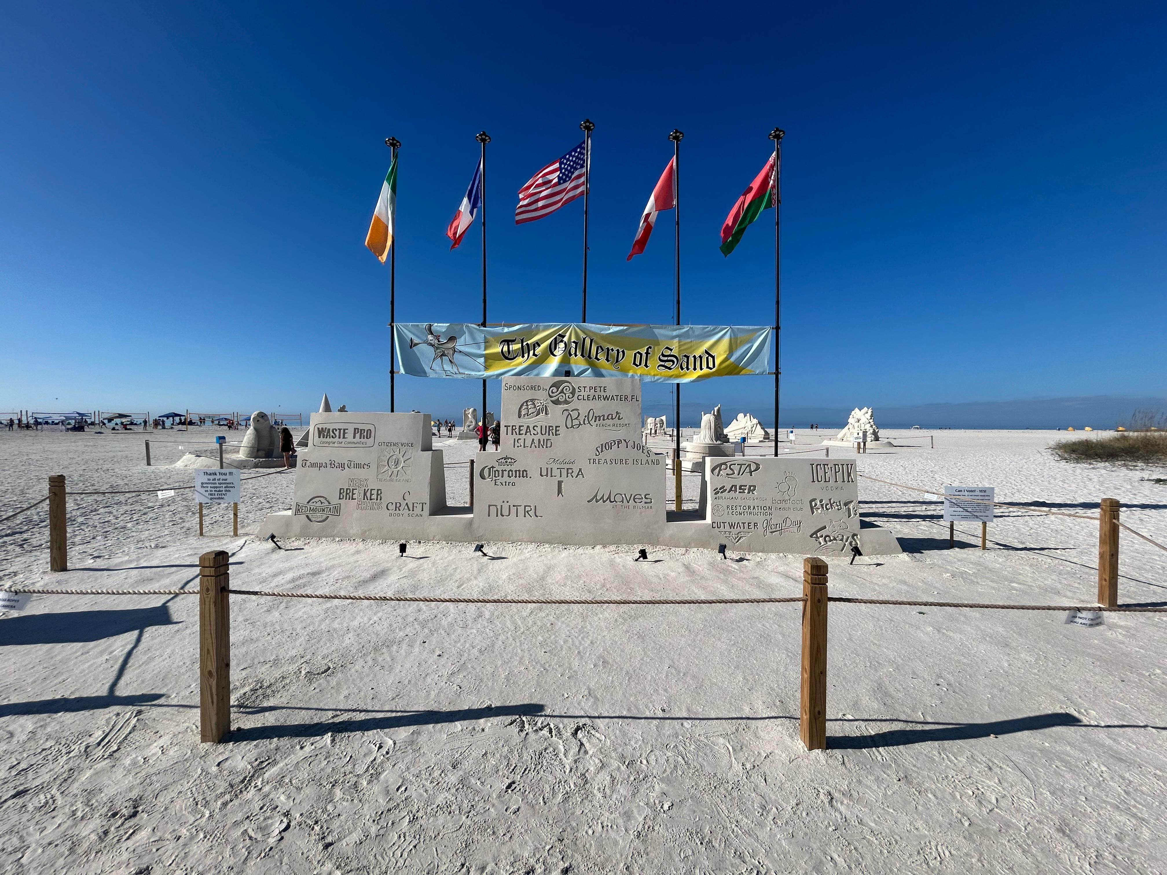 Sand sculptures down from the resort
