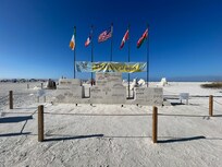 Sand sculptures down from the resort