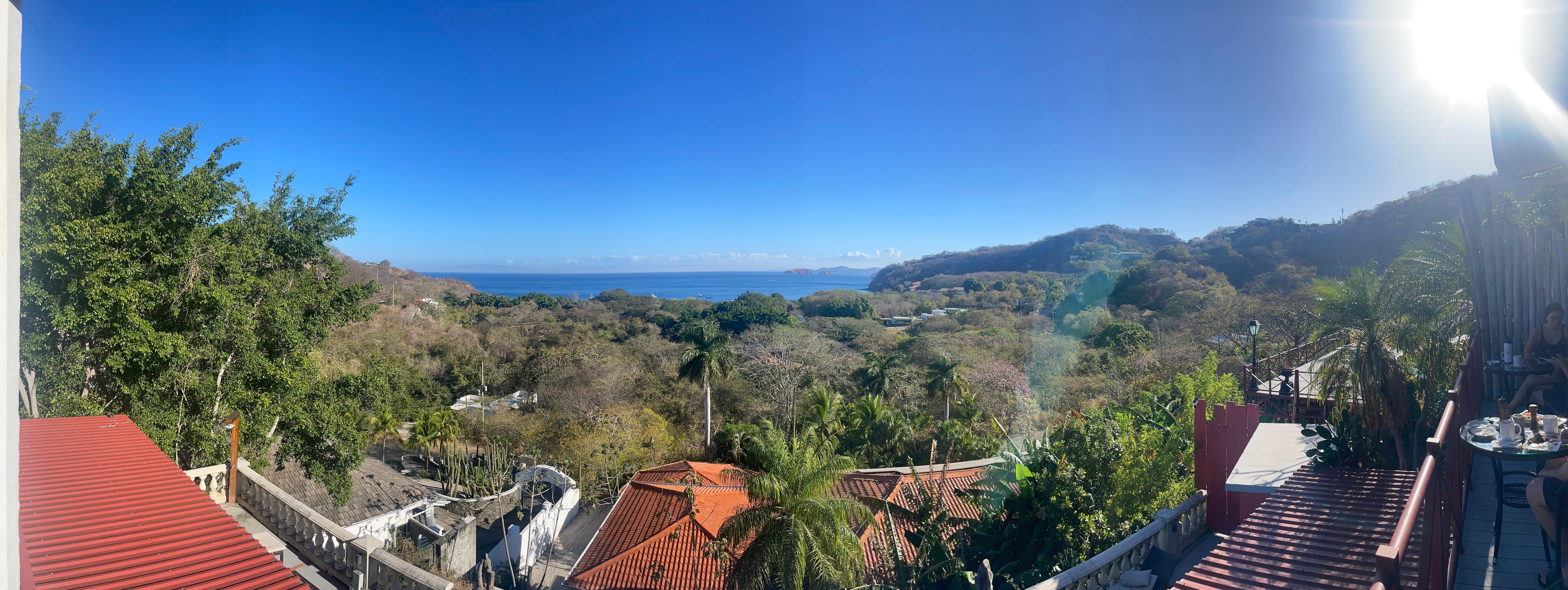 Breakfast balcony view in the communal room