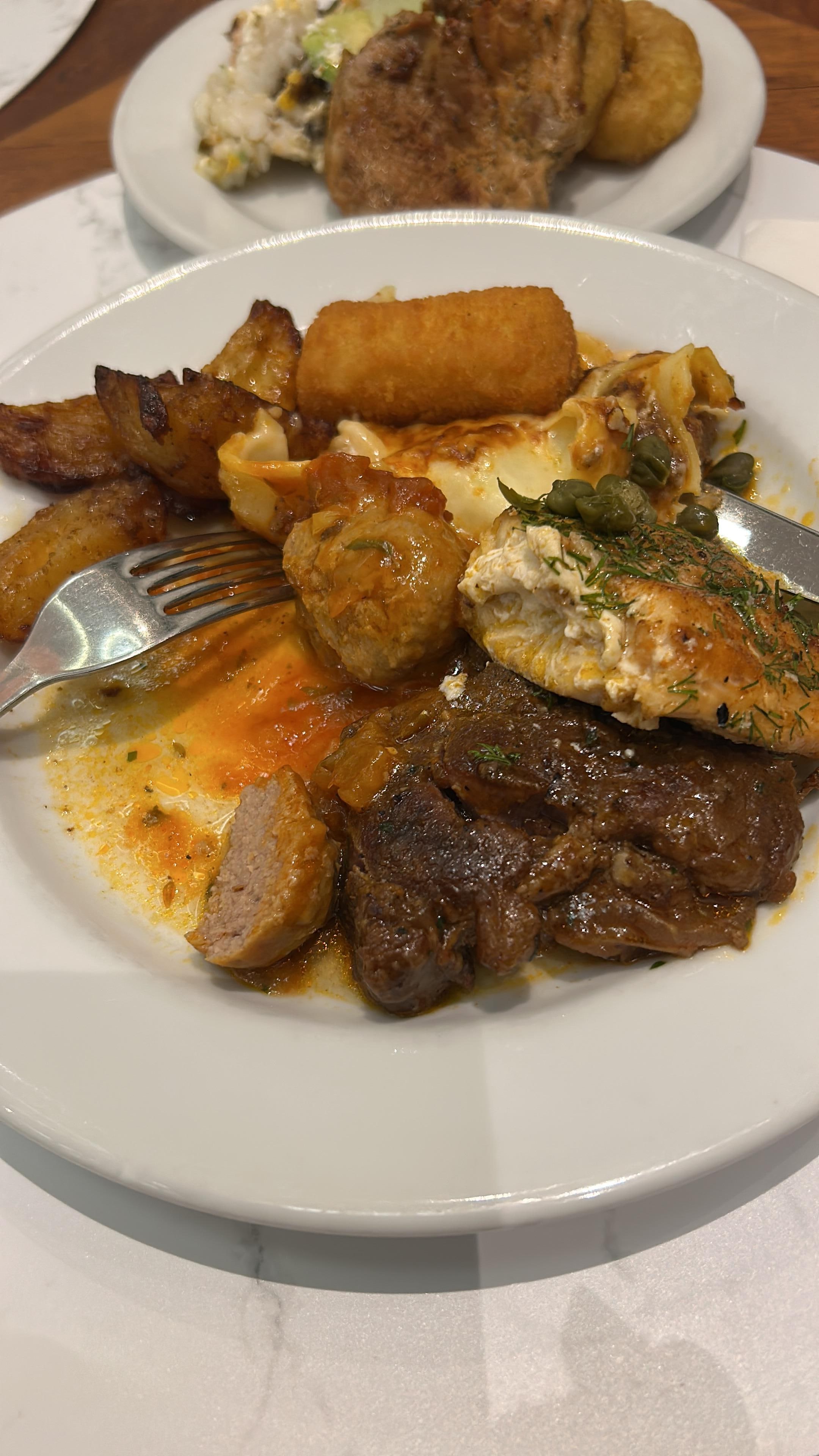 Good selection of food for dinner