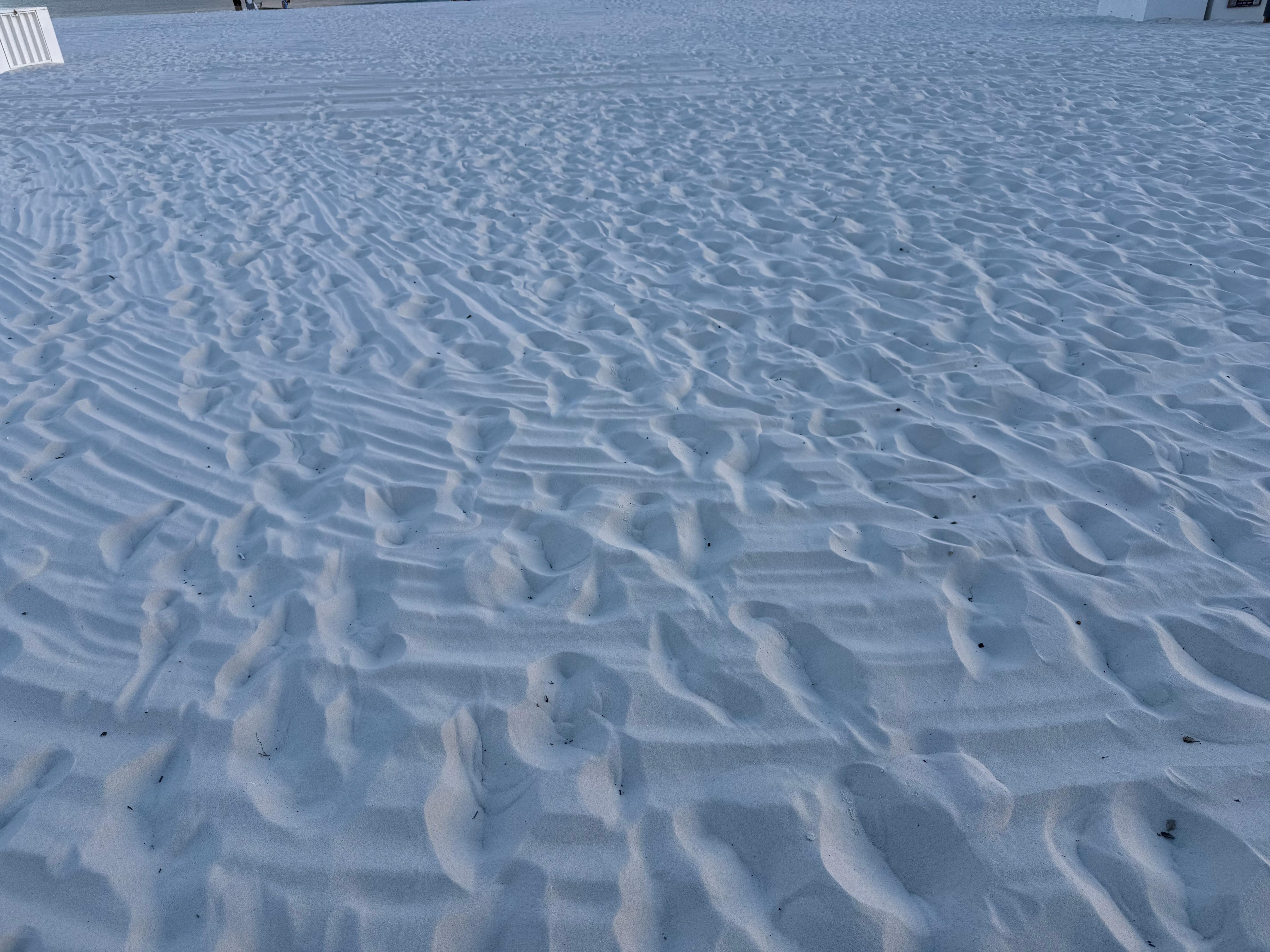 White powdery sand beach.