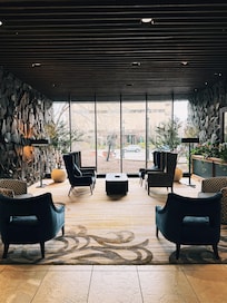 Hotel lobby was warm and comfortable.