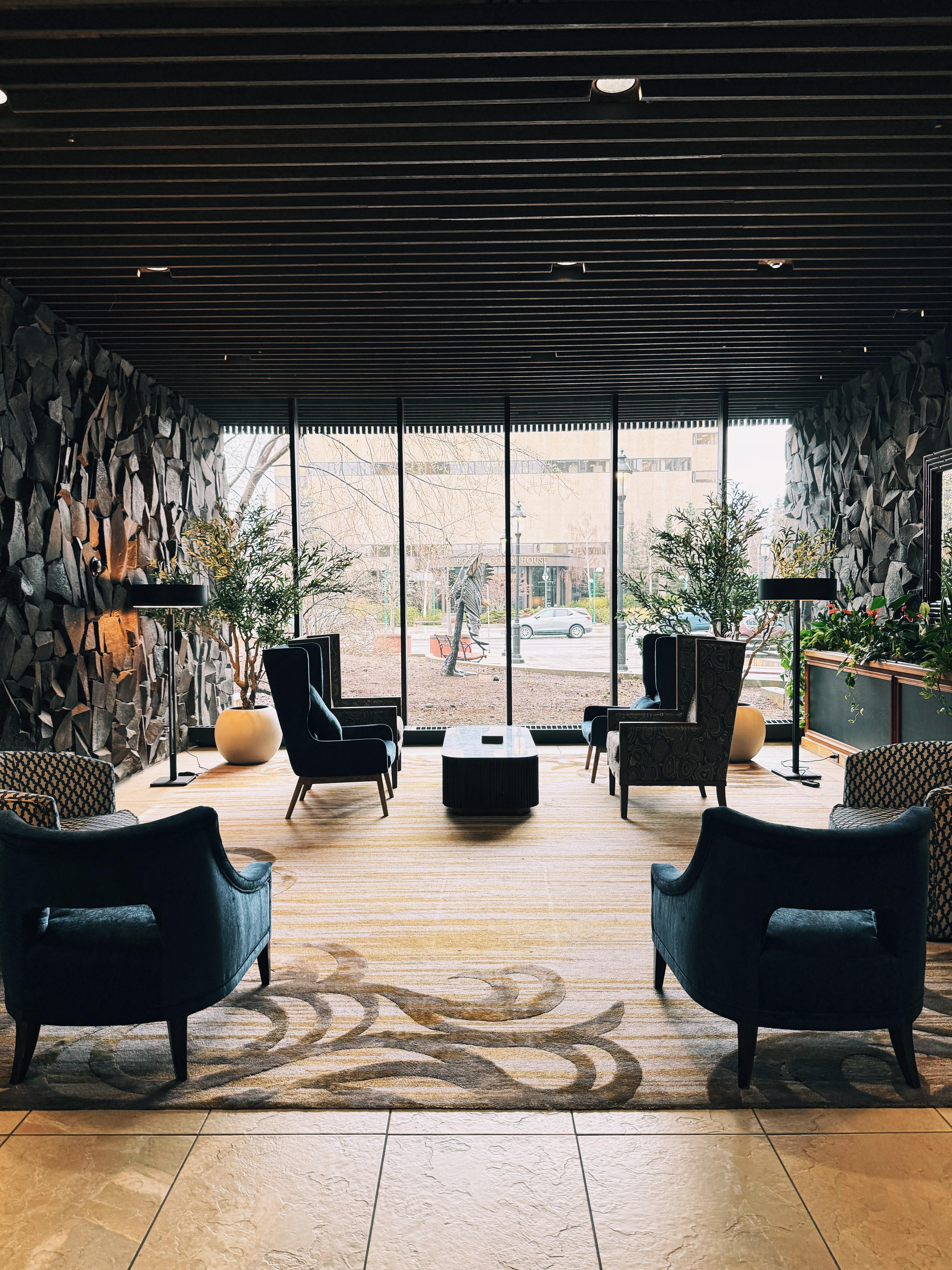 Hotel lobby was warm and comfortable.