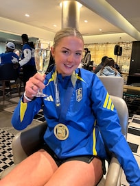 Celebrating in the bar