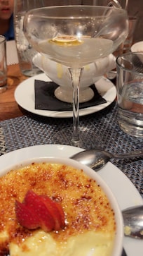 Crème brûlée at the Bandol Brasserie & Raw Bar