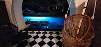 At night