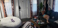 Ample, super cozy living room which has a comfortable sofa bed