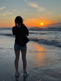 Sunrise by the beach near our stay!