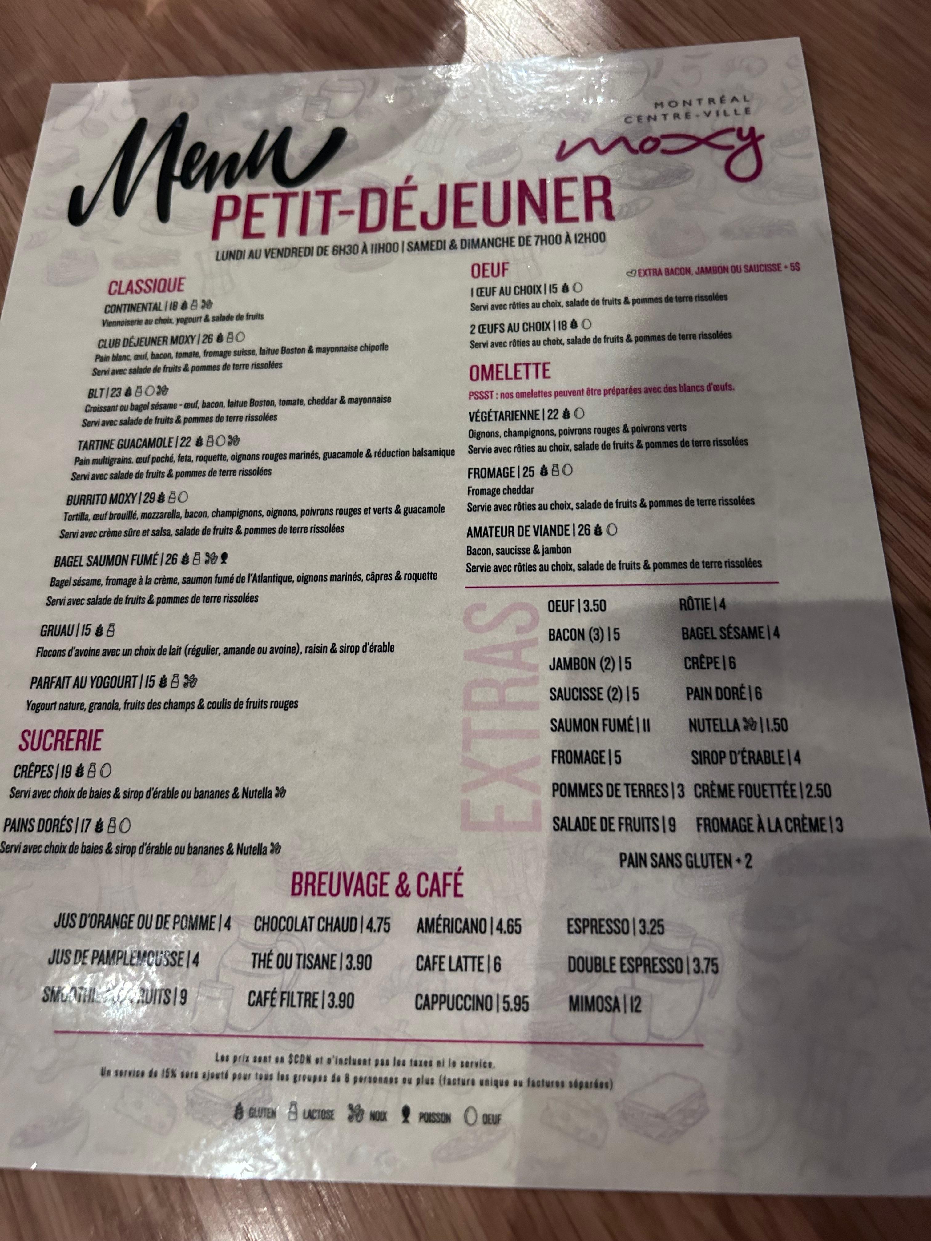 Breakfast was good. Just a bit expensive.