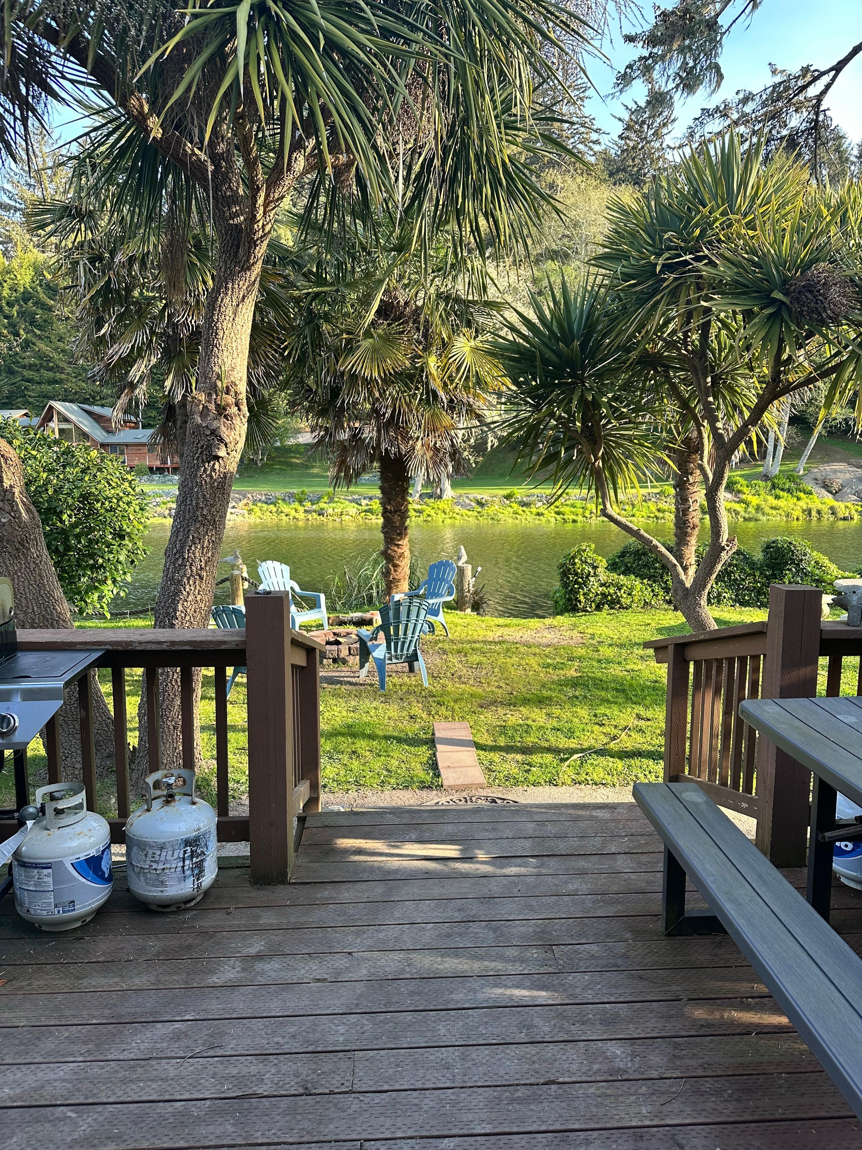 That’s the view from the back sliding glass doors into the back yard and the river—beautiful!

