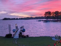 Pier and beach at sunset