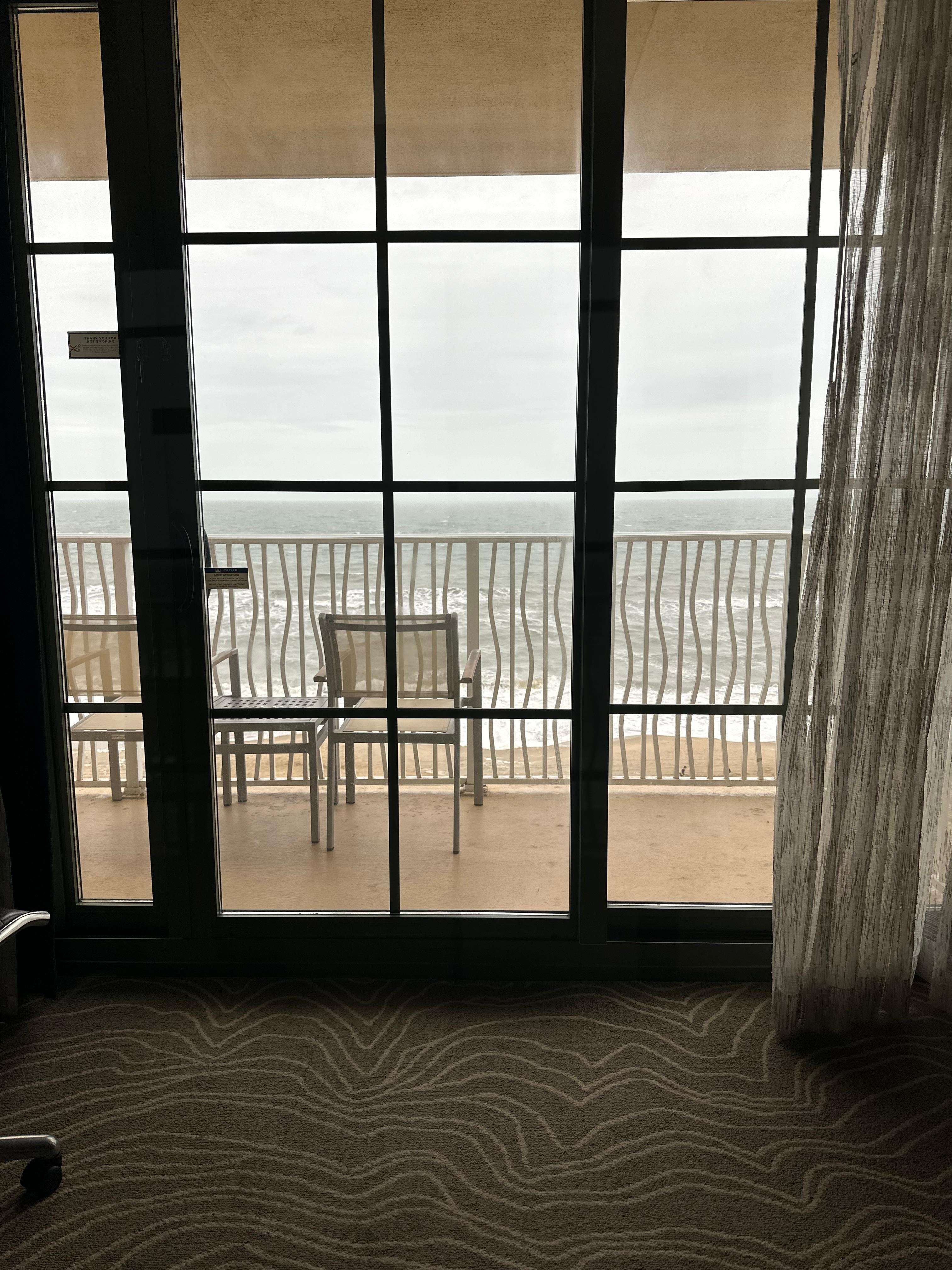 The view of the ocean from the bed