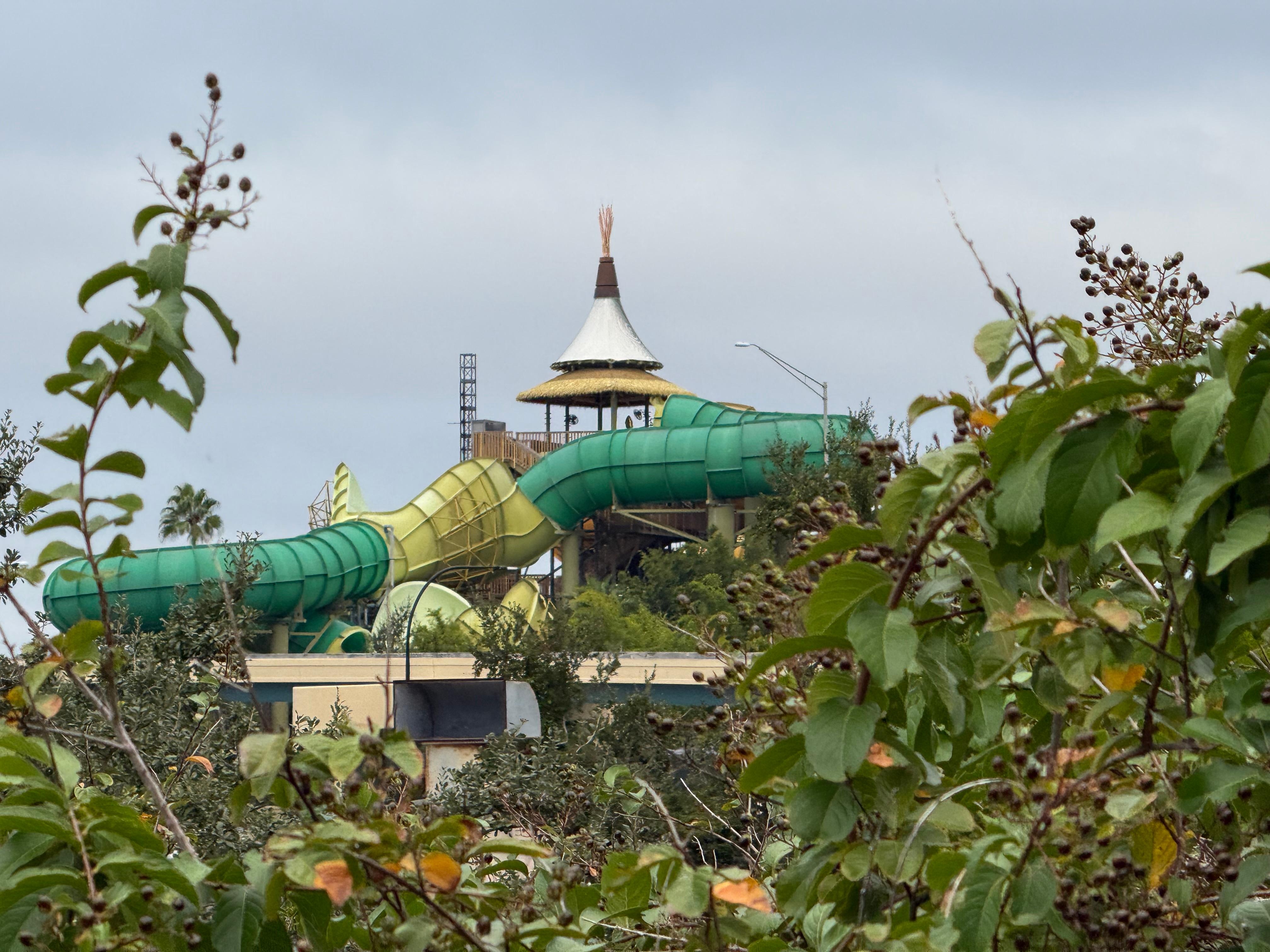 Slide inside of Volcano Bay. Taken from my room. 