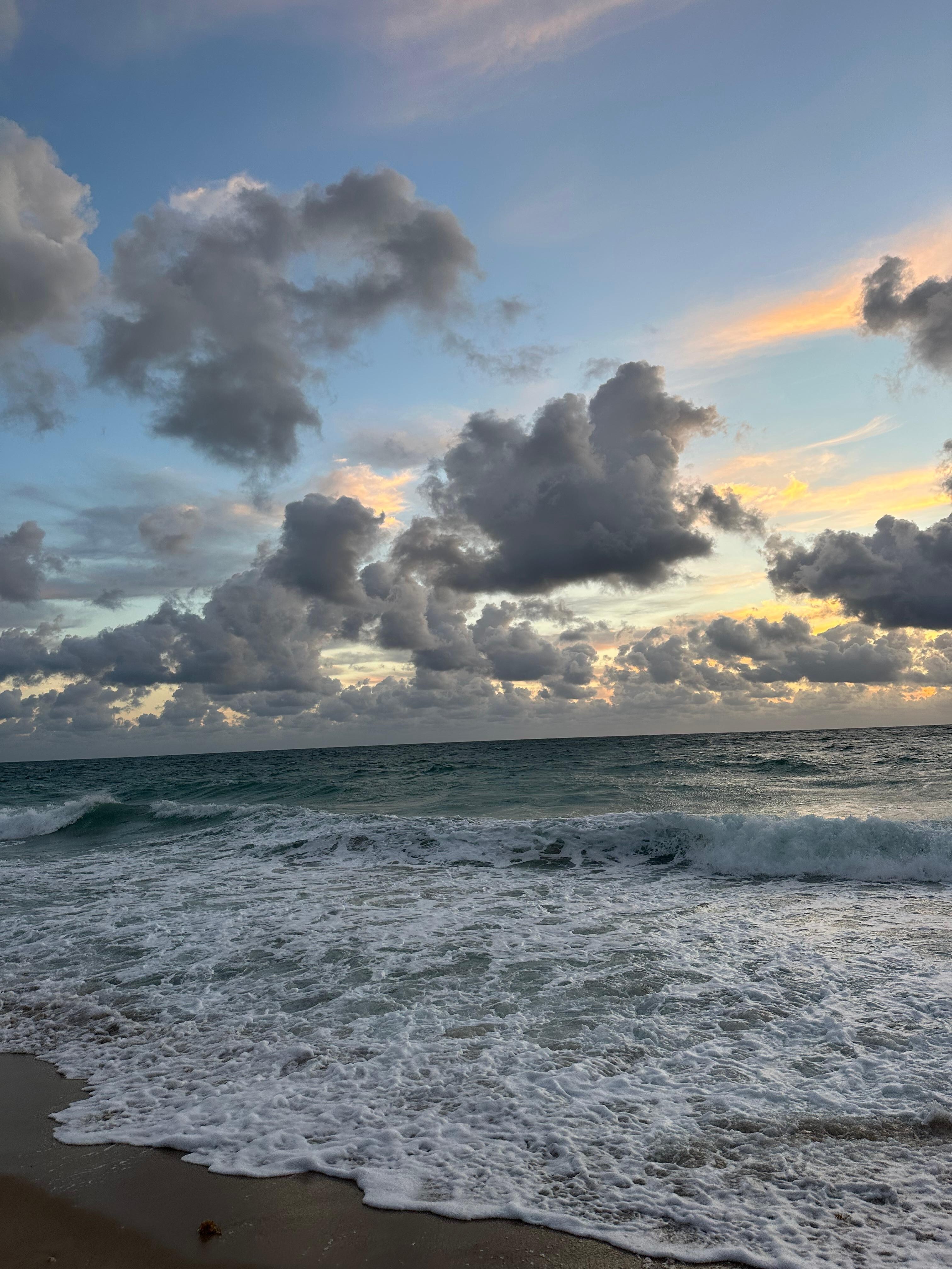 The gorgeous sunrise on the clean beach. We had the entire beach to ourselves at 8 AM on a Sunday 
