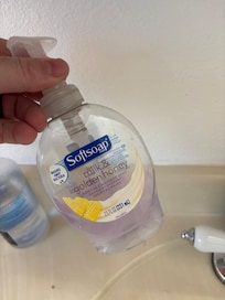Water added to soap bottle