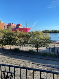 View looking out from the balcony
