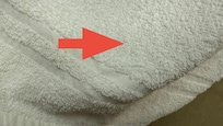 Hair on “clean” towel.