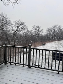 Beautiful view nestled into the woods.