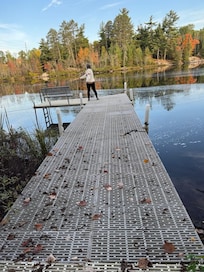 Stretching on the dock