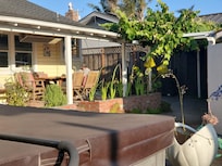 Relaxing at the rear dining area